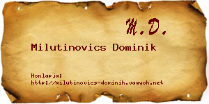 Milutinovics Dominik névjegykártya