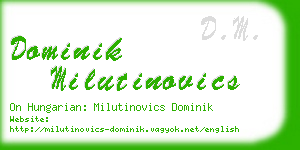 dominik milutinovics business card